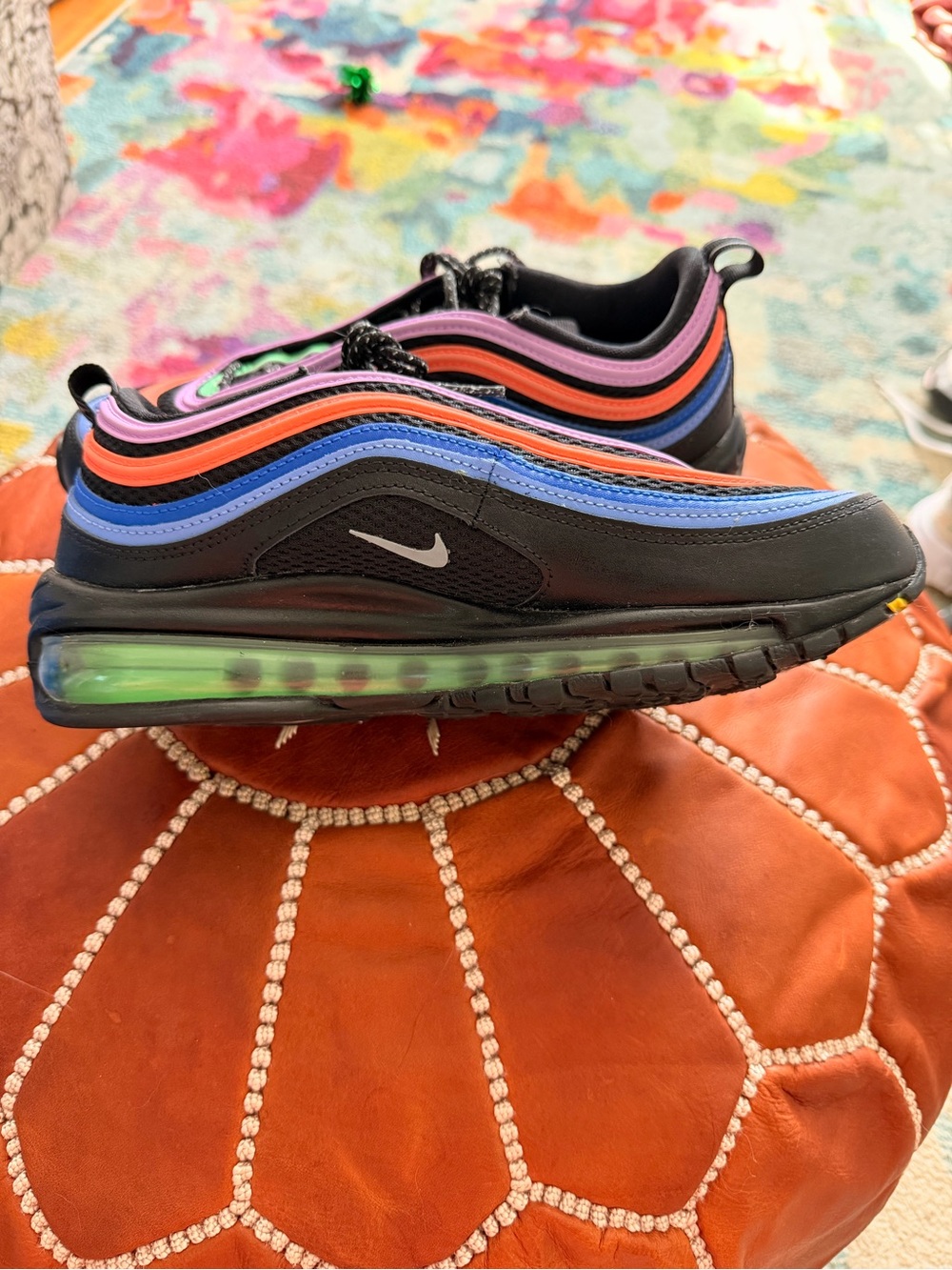 Nike Airmax 97 Electro Green Fuschia Black Sneakers - Picture 7 of 10